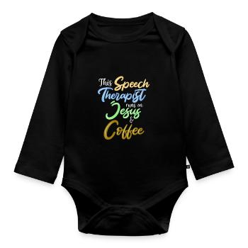 Sprachtherapie Sprachtherapeut - Baby Bio-Langarm-Body - Schwarz - Vorne