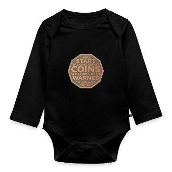 Les collectionneurs de pièces collectent des pièces - Body Bébé bio manches longues - noir - Devant