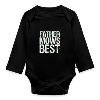 Lawn Mowing Lawn Mower Gardener - Organic Longsleeve Baby Bodysuit - black - Front