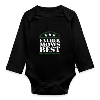 Lawn Mowing Lawn Mower Gardener - Organic Longsleeve Baby Bodysuit - black - Front