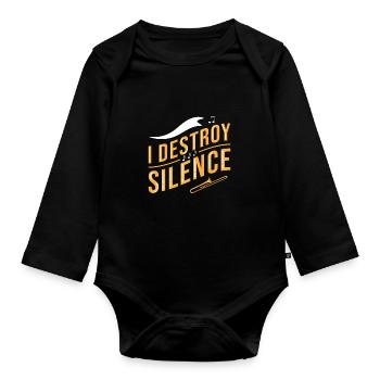 Posaune Posaunist - Baby Bio-Langarm-Body - Schwarz - Vorne