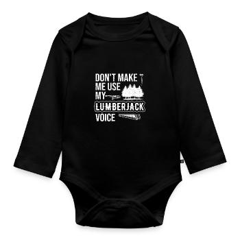 Bûcheron Bûcheron Tronçonneuse - Body Bébé bio manches longues - noir - Devant