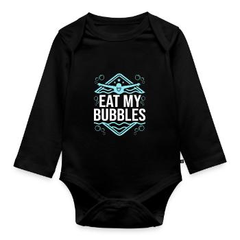 Schwimmen Schwimmer - Baby Bio-Langarm-Body - Schwarz - Vorne