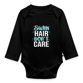 Schwimmen Schwimmer - Baby Bio-Langarm-Body - Schwarz - Vorne