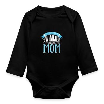Schwimmen Schwimmer - Baby Bio-Langarm-Body - Schwarz - Vorne