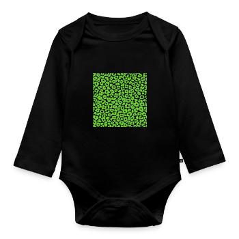 Peau d'animal avec style de couleur africaine - Body Bébé bio manches longues - noir - Devant