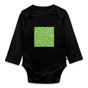 Peau d'animal avec style de couleur africaine - Body Bébé bio manches longues - noir - Devant