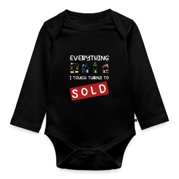 Courtier Agent Immobilier Vendeur Cadeau - Body Bébé bio manches longues - noir - Devant
