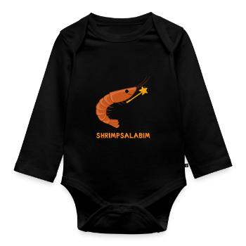 Shrimp Garnelen Zwerggarnelen Aquarium Geschenk - Baby Bio-Langarm-Body - Schwarz - Vorne