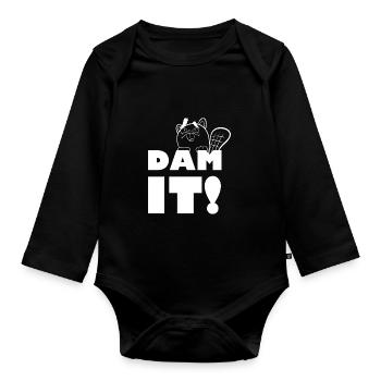 Bieber Rodent Funny Saying - Organic Longsleeve Baby Bodysuit - black - Front
