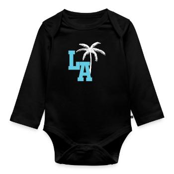 Los Angeles - Body Bébé bio manches longues - noir - Devant