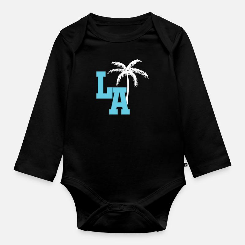 Los Angeles - Body Bébé bio manches longues - noir