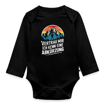 Hiking Hikers Hike Mountains Forest - Organic Longsleeve Baby Bodysuit - black - Front