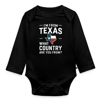 Texas State Texans Texas - Organic Longsleeve Baby Bodysuit - black - Front