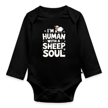 Sheep Sheep Farmer Lamb Farmer - Organic Longsleeve Baby Bodysuit - black - Front
