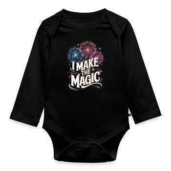 Pyrotechniker Feuerwerk Pyrotechnik - Baby Bio-Langarm-Body - Schwarz - Vorne
