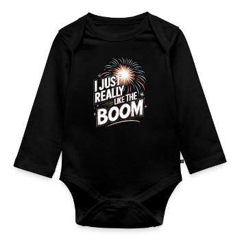 Pyrotechniker Feuerwerk Pyrotechnik - Baby Bio-Langarm-Body - Schwarz - Vorne