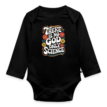 Atheism, Atheist, Anti-Religion, Agnostic - Organic Longsleeve Baby Bodysuit - black - Front