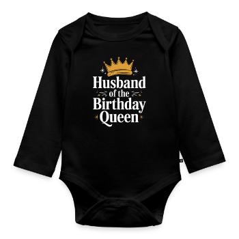 Husband, Spouse, Family, Wedding - Organic Longsleeve Baby Bodysuit - black - Front