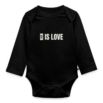 love is love - Baby Bio-Langarm-Body - Schwarz - Vorne