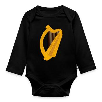Ireland irish harp - Baby Bio-Langarm-Body - Schwarz - Vorne