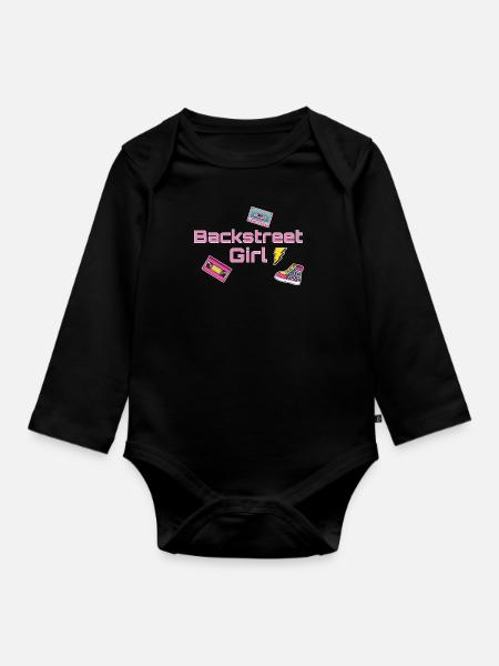 Backstreet Girl, Backstreet, Retro, 90-luku.90-luku - Vauvan pitkähihainen luomu-body - musta