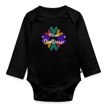 MAÎTRESSE. MAITRE. MERCI. MERCI MAÎTRESSE. ECOLE - Body Bébé bio manches longues - noir - Devant