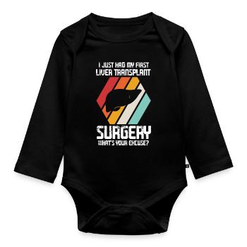 Lebertransplantation Chirurgie Lebertransplantatio - Baby Bio-Langarm-Body - Schwarz - Vorne