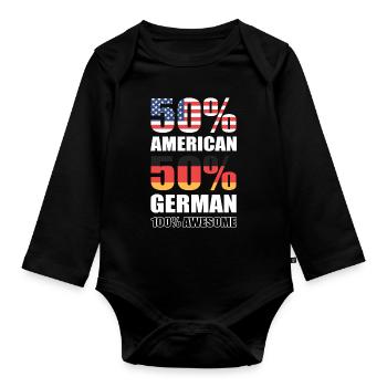 American German - Organic Longsleeve Baby Bodysuit - black - Front