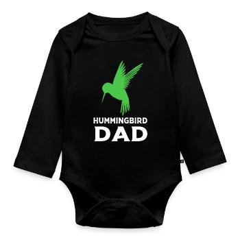 Hummingbird - Organic Longsleeve Baby Bodysuit - black - Front