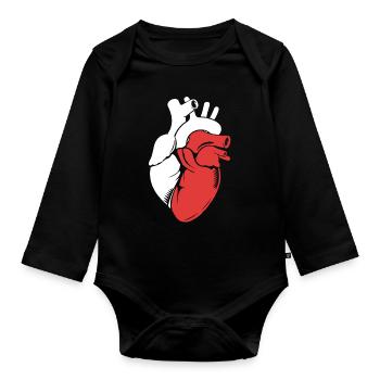 Pologne Polonais - Body Bébé bio manches longues - noir - Devant