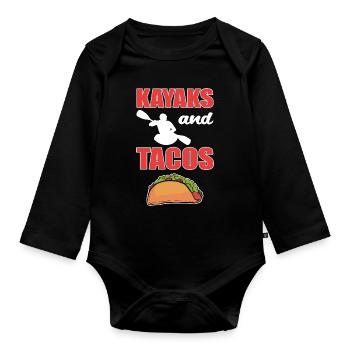Kayaking Kayaking Canoeing Canoeing - Organic Longsleeve Baby Bodysuit - black - Front