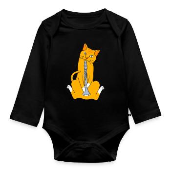 Clarinette - Body Bébé bio manches longues - noir - Devant