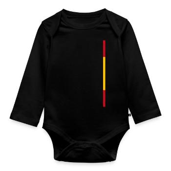 Spain Flag Style Stripes - Organic Longsleeve Baby Bodysuit - black - Front