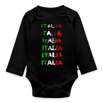 italia - Organic Longsleeve Baby Bodysuit - black - Front