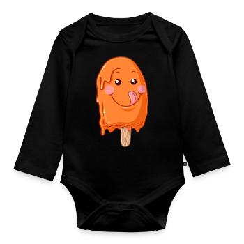 Eis am Stiel Comic - Baby Bio-Langarm-Body - Schwarz - Vorne