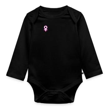 Venussymbol Zeichen der Weiblichkeit - Baby Bio-Langarm-Body - Schwarz - Vorne