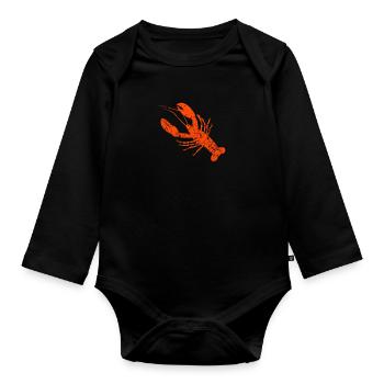 Krebse Langusten Hummer Meeresfrüchte Geschenkidee - Baby Bio-Langarm-Body - Schwarz - Vorne