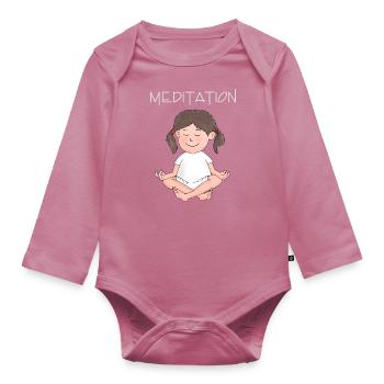 Serenity - calm - self-confidence - Organic Longsleeve Baby Bodysuit - mauve - Front