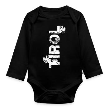 Tirol - Baby Bio-Langarm-Body - Schwarz - Vorne
