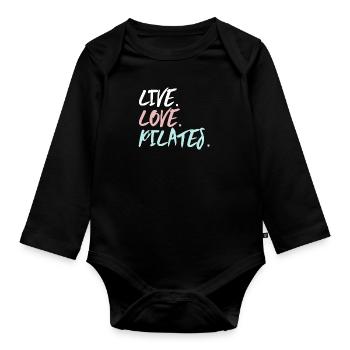 vivre l'amour pilates - Body Bébé bio manches longues - noir - Devant