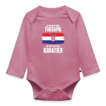 Therapie Kroatien Adria Urlaub Geschenk Sommer - Baby Bio-Langarm-Body - Mauve - Vorne