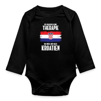 Therapie Kroatien Adria Urlaub Geschenk Sommer - Baby Bio-Langarm-Body - Schwarz - Vorne