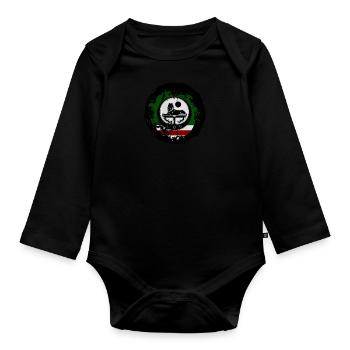 Chechnya flag of chechen - Baby Bio-Langarm-Body - Schwarz - Vorne