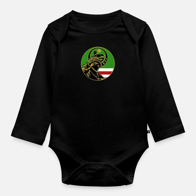 chechnya Rebal chechen fighter - Baby Bio-Langarm-Body - Schwarz