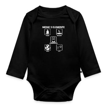 My 5 Elements Fire Water Air Earth Gift - Organic Longsleeve Baby Bodysuit - black - Front