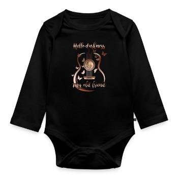 Bonjour les ténèbres mon vieil ami - Body Bébé bio manches longues - noir - Devant