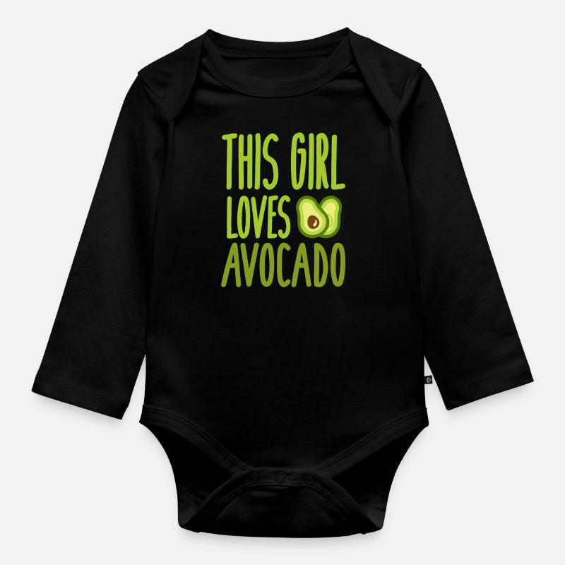 Avocado - Baby Bio-Langarm-Body - Schwarz