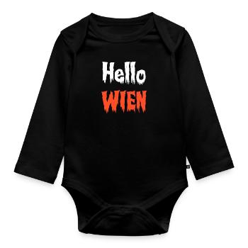 Hellowien - Hello Vienna - Conception amusante d'Halloween - Body Bébé bio manches longues - noir - Devant