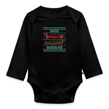 Chandail de Noël moche du pays des merveilles viennois - Body Bébé bio manches longues - noir - Devant
